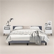 Pemberly Row Velvet Queen Bed Frame in Dark Gray with Headboard