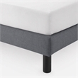 Pemberly Row Velvet Queen Bed Frame in Dark Gray with Headboard