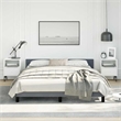 Pemberly Row Velvet Queen Bed Frame in Dark Gray with Headboard
