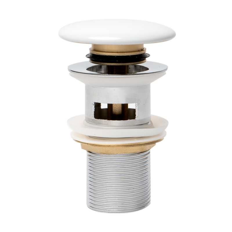Pemberly Row Ceramic Mushroom Top Pop-Up Drain for Sinks with Overflow