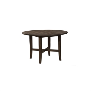 Pemberly Row Round Leg Wood Dining Table in Burnished Dark Oak (Brown)