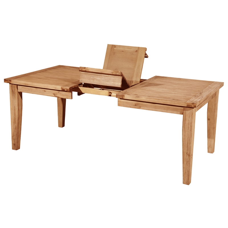 Pemberly Row Wood Extension Dining Table in Antique Natural (Brown)
