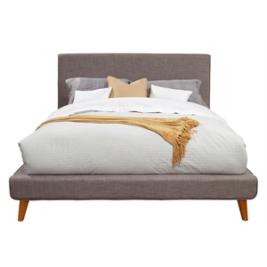 Pemberly Row California King Upholstered Platform Bed in Dark Gray