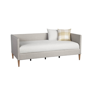 Pemberly Row Twin Size Upholstered Day Bed in Dark Gray Linen