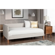 Pemberly Row Twin Size Upholstered Day Bed in Dark Gray Linen