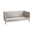 Pemberly Row Twin Size Upholstered Day Bed in Dark Gray Linen