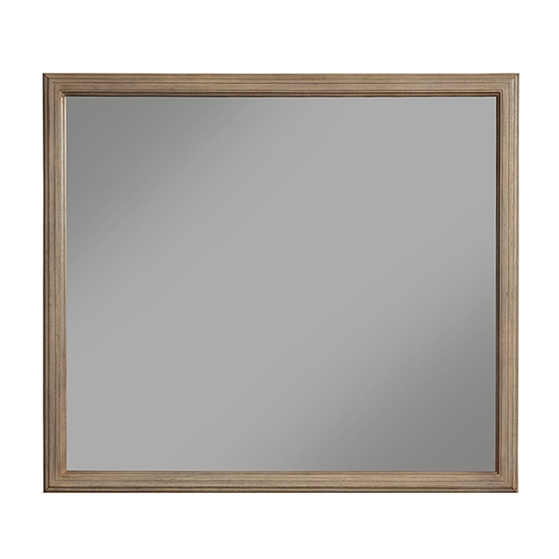 Pemberly Row Mahogany Wood Bedroom Dresser Mirror in Antique Gray