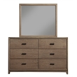 Pemberly Row Mahogany Wood Bedroom Dresser Mirror in Antique Gray