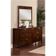 Pemberly Row Beveled Glass Wood Bedroom Mirror in Cappuccino (Brown)