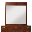 Pemberly Row Beveled Glass Wood Bedroom Mirror in Cappuccino (Brown)