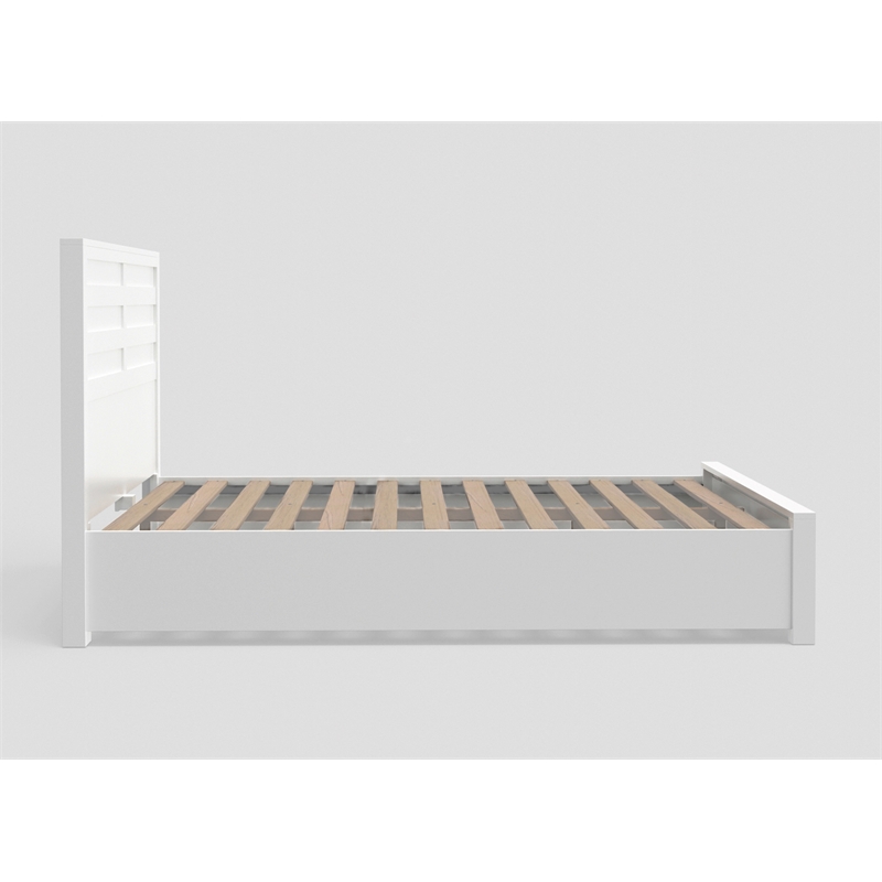 Pemberly Row Wood Eastern King Storage Bed with 2 Drawers in White