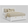 Pemberly Row Wood Eastern King Storage Bed with 2 Drawers in White