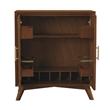 Pemberly Row Small Wood Bar Cabinet for 7 Wine Bottles in Walnut