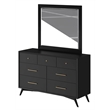 Pemberly Row Mid Century Modern Wood Dresser Mirror in Black