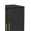 Pemberly Row Small Wood Bar Cabinet for 7 Wine Bottles in Black