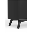 Pemberly Row Small Wood Bar Cabinet for 7 Wine Bottles in Black