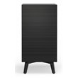 Pemberly Row Small Wood Bar Cabinet for 7 Wine Bottles in Black