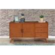 Pemberly Row Wood 3 Drawer 2 Door Sideboard in Acorn (Brown)