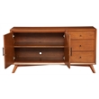 Pemberly Row Wood 3 Drawer 2 Door Sideboard in Acorn (Brown)