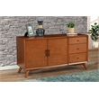 Pemberly Row Wood 3 Drawer 2 Door Sideboard in Acorn (Brown)