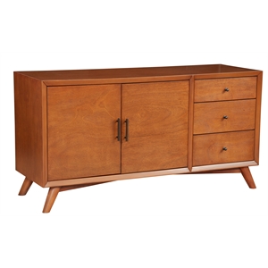 Pemberly Row Wood 3 Drawer 2 Door Sideboard in Acorn (Brown)