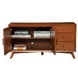 Pemberly Row Wood 3 Drawer 2 Door Sideboard in Acorn (Brown)
