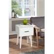 Pemberly Row Wood 1 Drawer End Table with Tapered Legs in White