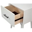 Pemberly Row Wood 1 Drawer End Table with Tapered Legs in White