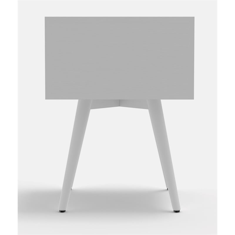Pemberly Row 2 Drawer Small Wood Nightstand with Tapered Legs in White