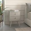 Pemberly Row Mid Century Modern Wood 2 Drawer Nightstand in Gray