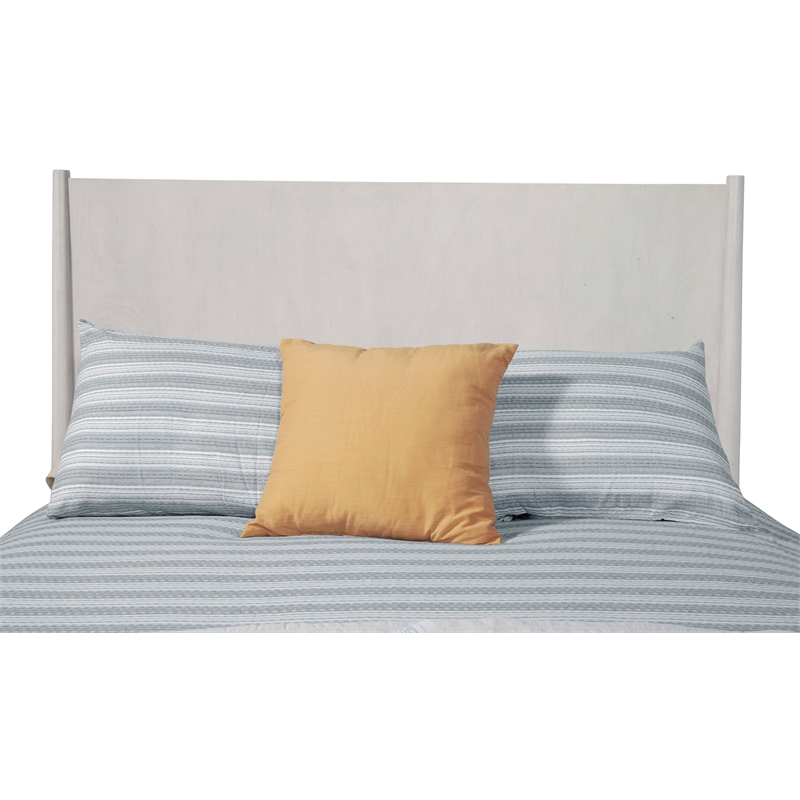 Pemberly Row Mid Century Modern Wood Full Size Panel Bed in Gray