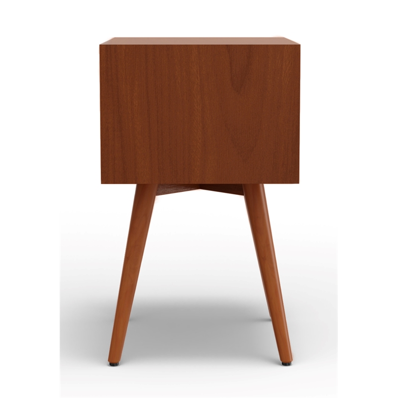 Pemberly Row 2 Drawer Small Wood Nightstand in Acorn & White