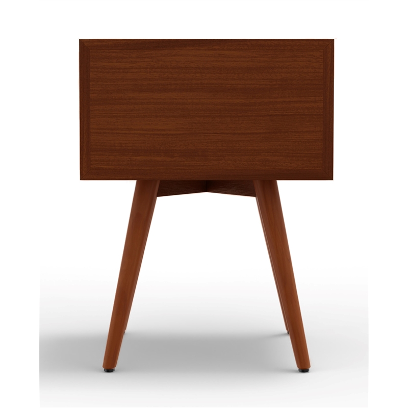 Pemberly Row 2 Drawer Small Wood Nightstand in Acorn & White