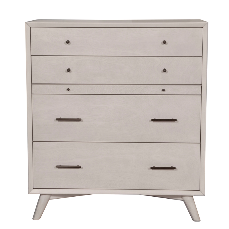 Pemberly Row Mid Century Modern 4 Drawer Accent Chest in Gray