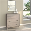 Pemberly Row Mid Century Modern 4 Drawer Accent Chest in Gray