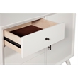 Pemberly Row Wood 3 Drawer Accent Cabinet with Rolling Door in White