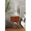Pemberly Row 2 Drawer Small Wood Nightstand with Tapered Legs in Acorn