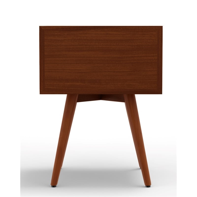 Pemberly Row 2 Drawer Small Wood Nightstand with Tapered Legs in Acorn