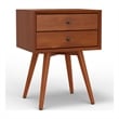 Pemberly Row 2 Drawer Small Wood Nightstand with Tapered Legs in Acorn