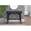 Pemberly Row Wood Bedroom Vanity with Flip Top Mirror in Black