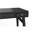 Pemberly Row Wood Bedroom Vanity with Flip Top Mirror in Black
