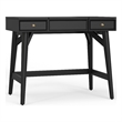 Pemberly Row Wood Bedroom Vanity with Flip Top Mirror in Black