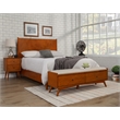 Pemberly Row Mid Century California King Panel Bed in Acorn (Brown)