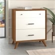 Pemberly Row 3 Drawer Two Tone Small Chest in Acorn (Brown) and White