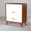 Pemberly Row 3 Drawer Two Tone Small Chest in Acorn (Brown) and White