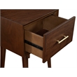 Pemberly Row Wood 1 Drawer End Table with Tapered Legs in Walnut