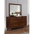 Pemberly Row Mid Century Wood 7 Drawer Dresser in Walnut (Brown)