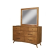 Pemberly Row Mid Century Modern Wood Dresser Mirror in Acorn Brown
