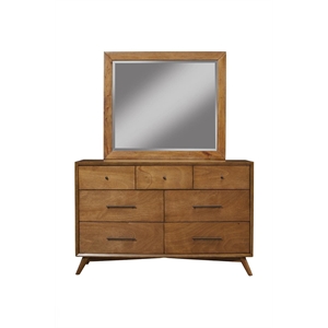 Pemberly Row Mid Century Modern Wood Dresser Mirror in Acorn Brown