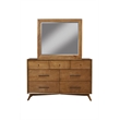 Pemberly Row Mid Century Modern Wood Dresser Mirror in Acorn Brown